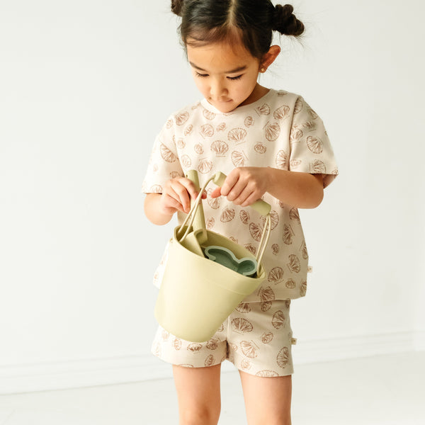 Makemake Organics Organic Baby Toddler Tee and Shorts Set - Seashells