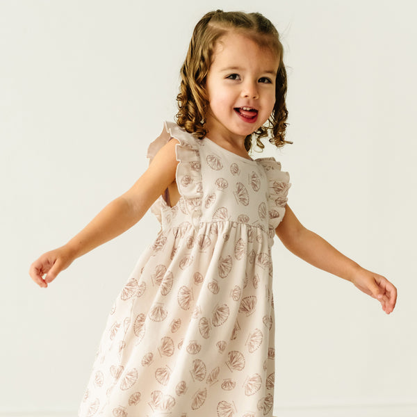 Makemake Organics Organic Baby Flutter Dress - Seashells