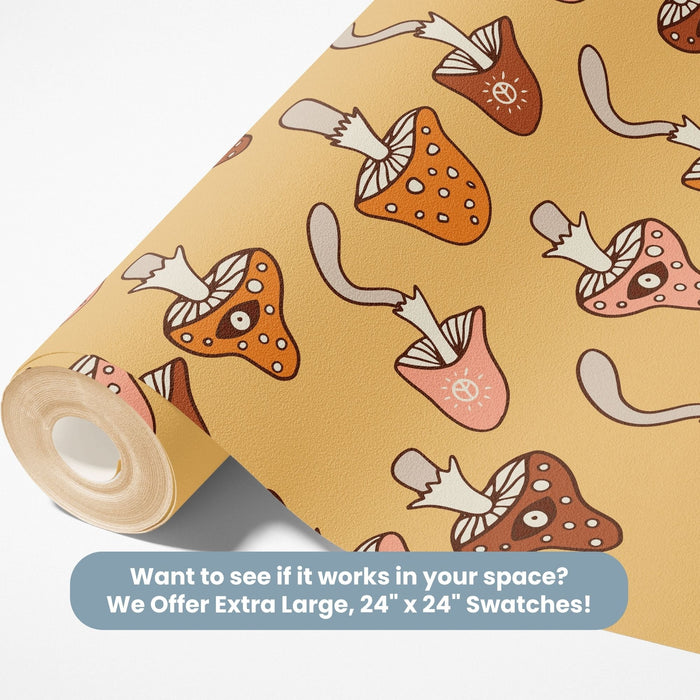 TeepeeJoy Mushroom Wallpaper for Nursery and Kids Rooms - Toadstool Tales