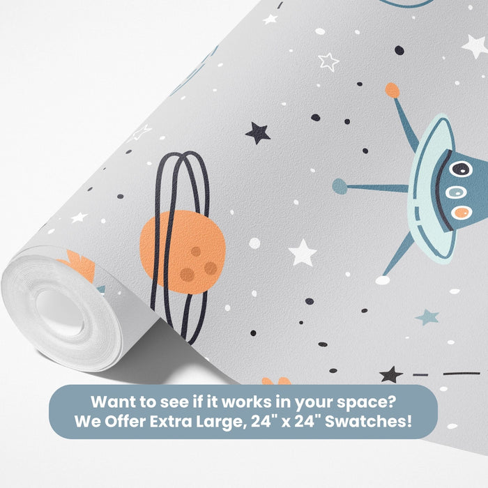 TeepeeJoy Galaxy Wallpaper for Nursery and Kids Rooms - Cosmic Playtime