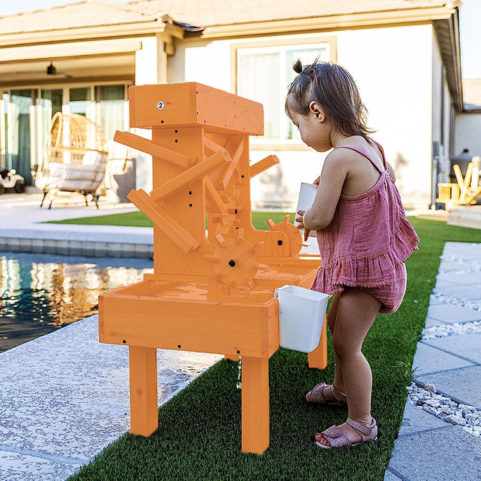 Avenlur Outdoor Wooden Water Table For Kids, Toddlers Playset