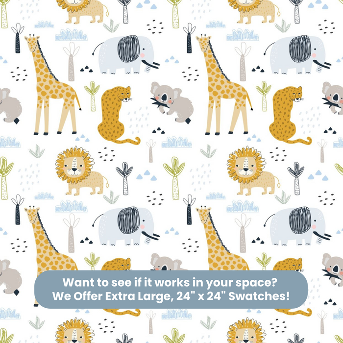 TeepeeJoy Animal Themed Nursery Wallpaper and Kids Room Wallpaper - Living Wild