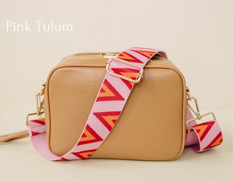 Poppy Pink Tulum Crossbody Bag Strap