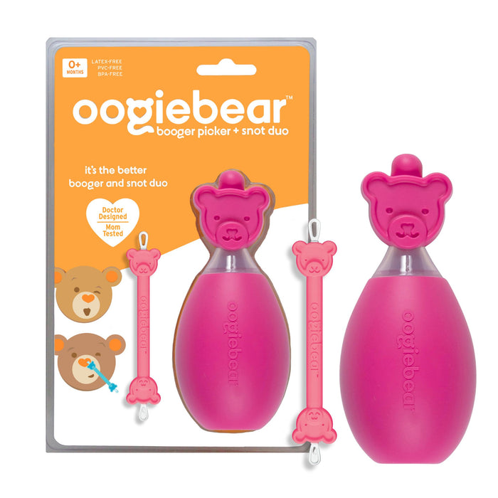 oogiebear the Bear Pair 2-in-1 Bulb Aspirator and Booger Picker Combo - Blue - 2pc