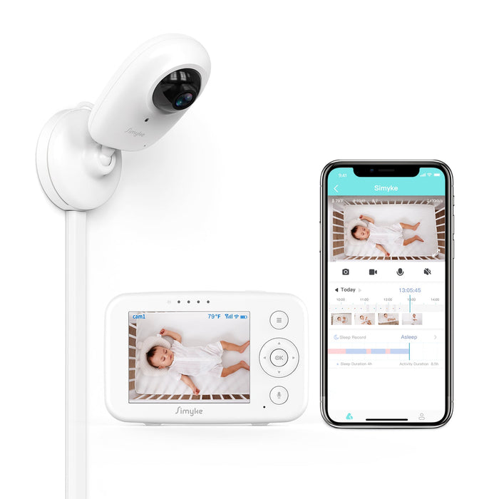Simyke Smart Baby Monitor: 1080P Camera + 3.5” LCD Display, Smartwatch Connectivity
