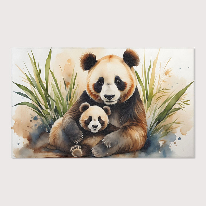 TeepeeJoy Nursery and Kids Panda Area Rug - Panda Hugs