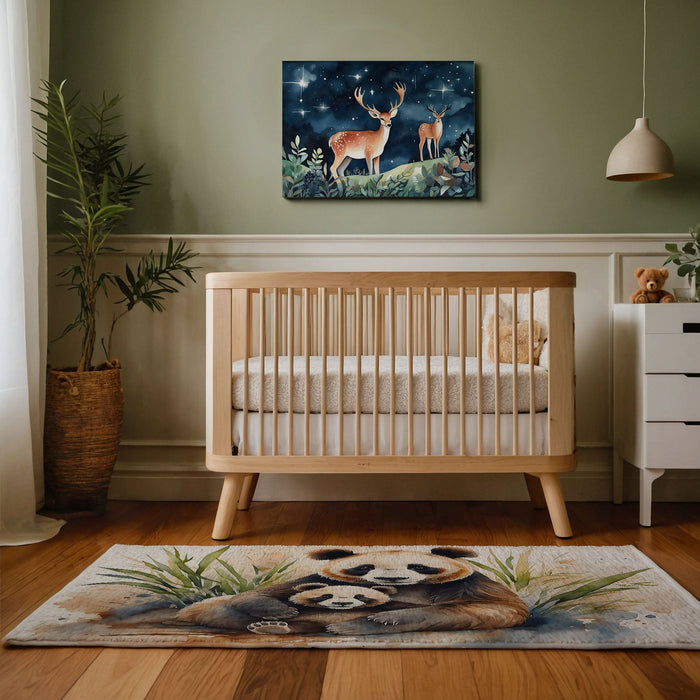 TeepeeJoy Nursery and Kids Panda Area Rug - Panda Hugs