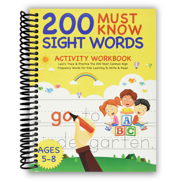 Lay it Flat 200 Must Know Sight Words Activity Workbook (Spiral Bound)