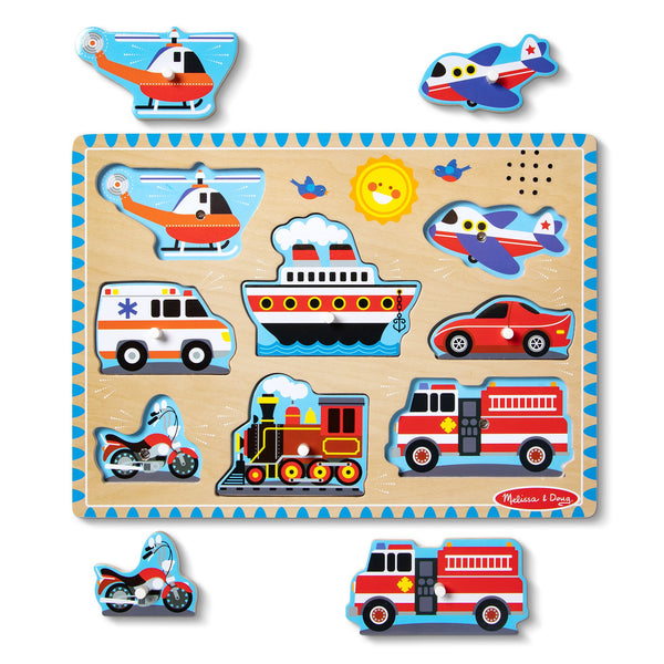 Melissa & Doug Vehicles Sound Puzzle - 8 Pieces