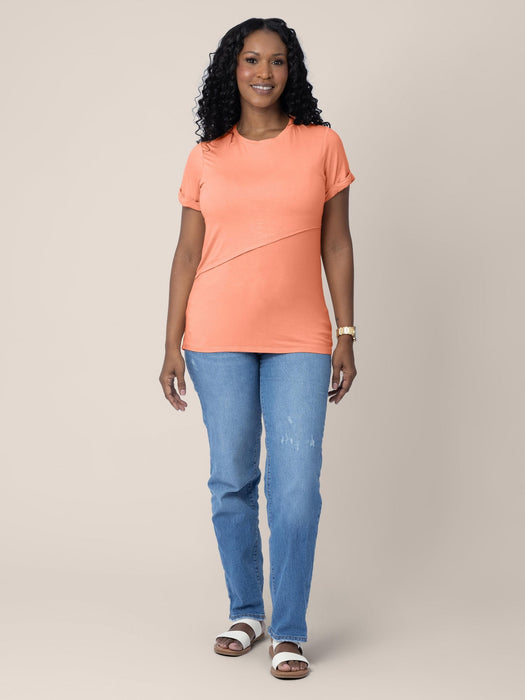 Kindred Bravely Everyday Asymmetrical Nursing T-shirt | Vintage Coral