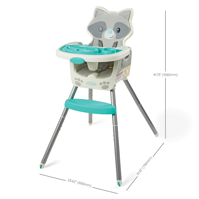 Infantino Grow-with-Me 4-in-1 Convertible High Chair, Racoon