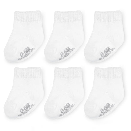 Fruit of the Loom 6 Pack Crew Socks in Cooling White