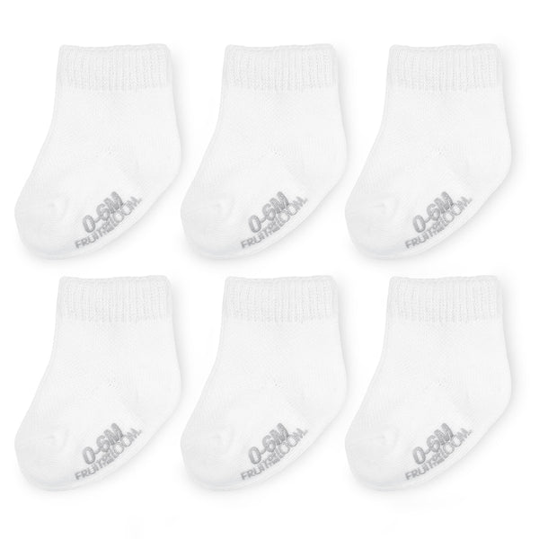 Fruit of the Loom 6 Pack Crew Socks in Cooling White