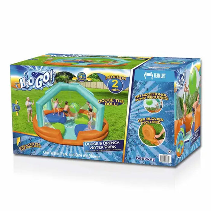 Bestway H2OGO! Dodge & Drench Kids Inflatable Outdoor Water Park with Air Blower