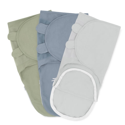 Comfy Cubs Easy Swaddle Blankets with Zipper - Stone, Pacific Blue, Sage