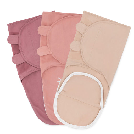 Comfy Cubs Easy Swaddle Blankets with Zipper - Light Blush, Blush, Mauve