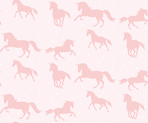 TeepeeJoy Horses Peel and Stick Wallpaper or Traditional Wallpaper - Blush Gallop