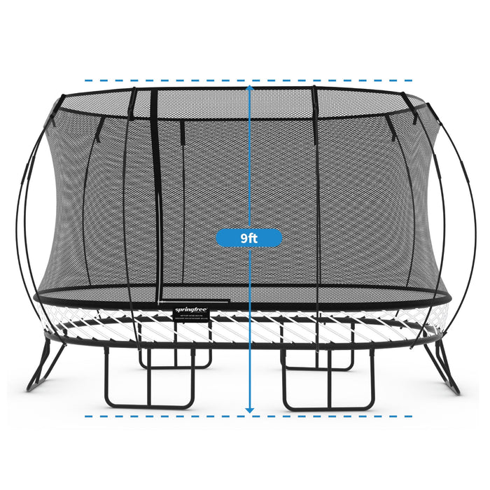 Springfree Trampoline Kids Oval 8 x 13 Ft Trampoline & FlexrHoop Basketball Game