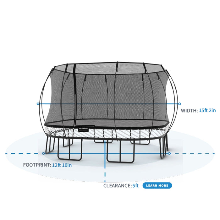 Springfree Trampoline Kids Outdoor Jumbo Square 13 Ft Trampoline with Enclosure