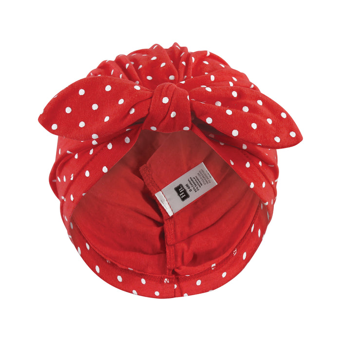 Hudson Baby Infant Girl Turban Cotton Headwraps, Wildflower, One Size