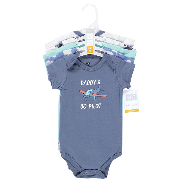 Hudson Baby 5-Pack Cotton Bodysuits, Fly High