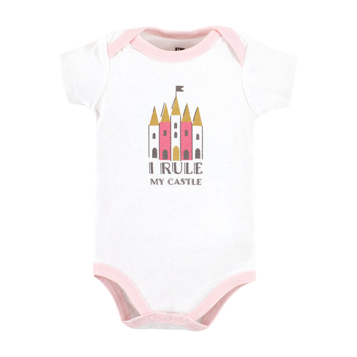 Hudson Baby Infant Girl Cotton Bodysuits, Princess Castle