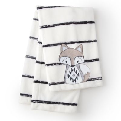 Levtex Baby Bailey Plush Blanket - Fox on Striped Plush