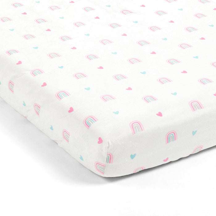 LushDecor Llama Love Rainbow Soft & Plush Fitted Crib Sheet