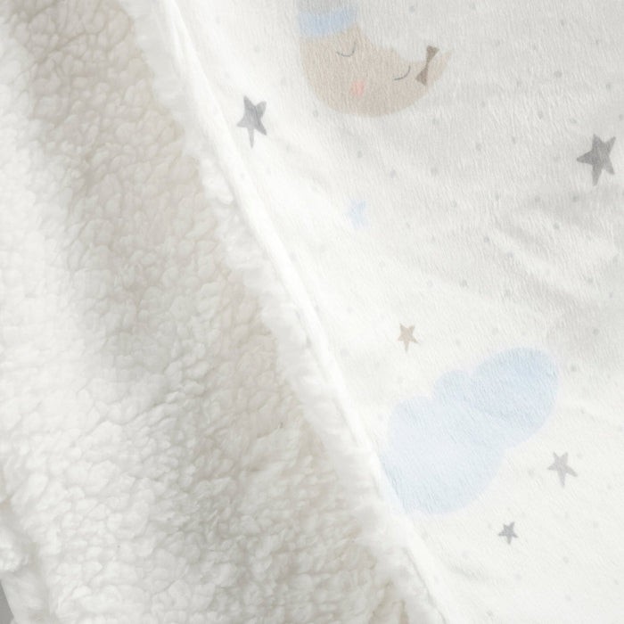 LushDecor Goodnight Little Moon Soft Sherpa Baby Blanket