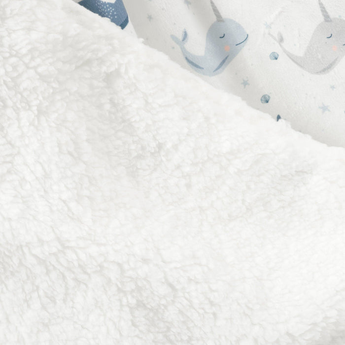 LushDecor Narwhal Starfish Soft Sherpa Baby Blanket