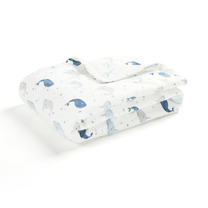 LushDecor Narwhal Starfish Reversible Soft & Plush Oversized Baby Blanket