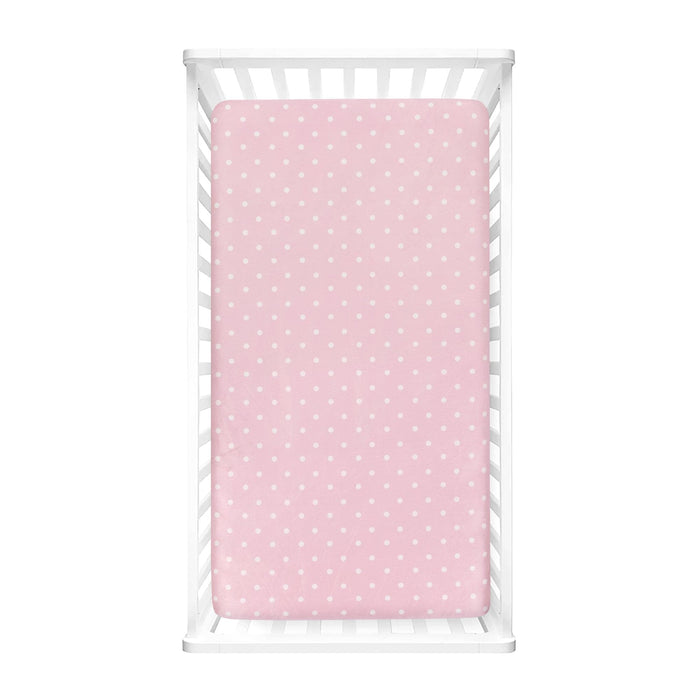 LushDecor Elephant Stripe Dots Soft & Plush Fitted Crib Sheet