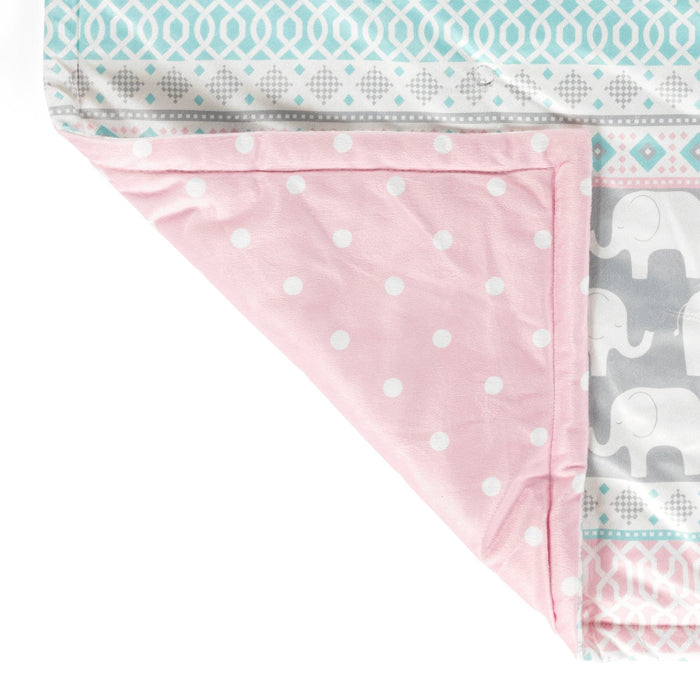 LushDecor Elephant Stripe Soft & Plush Oversized Baby Blanket