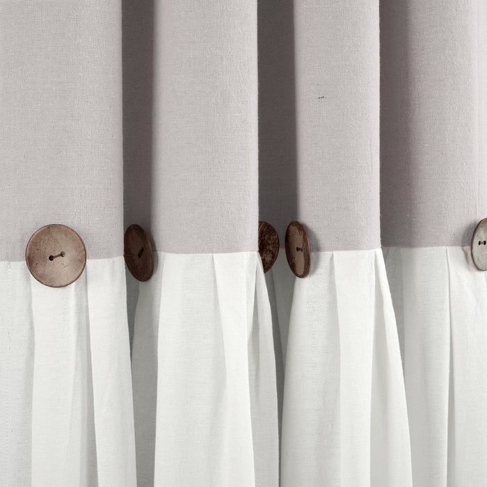 LushDecor Linen Button Lined 100% Blackout Window Curtain Panel