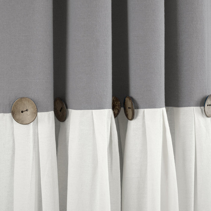 LushDecor Linen Button Lined 100% Blackout Window Curtain Panel