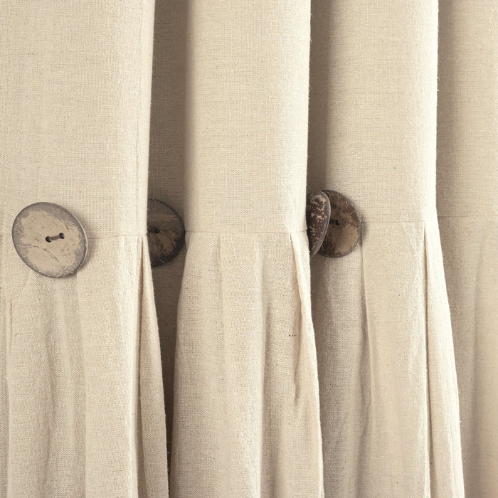 LushDecor Linen Button Lined 100% Blackout Window Curtain Panel