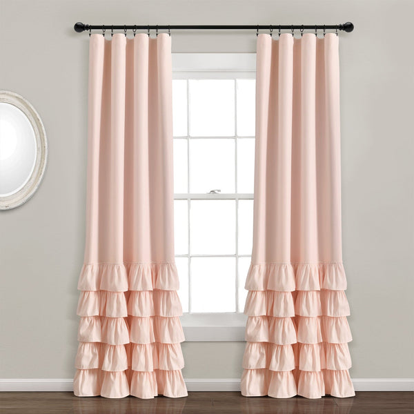 LushDecor Allison Ruffle 100% Blackout Window Curtain Panel