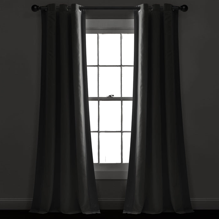 LushDecor Block Border Blackout Window Curtain Panel