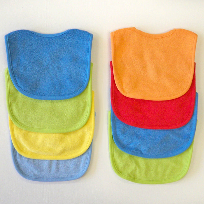 Neat Solutions Boys 8 Pack Solid Multi Terry Feeder Bibs