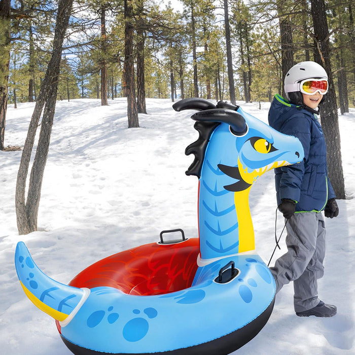 H2OGO! 56 x 38 Inch Dragon Fury Kids Winter Snow Sled Tube for Ages 6 and Up