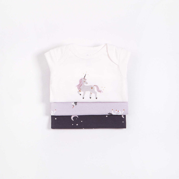 Petit Lem Unicorns & Stars 3 Pack Bodysuits