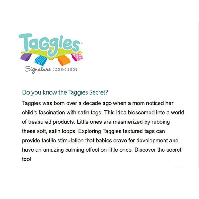 Taggies Lovey for Baby Security Blankets with Sensory Tags