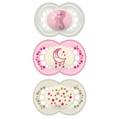 MAM 3 Pack Day & Night Pacifier 16+ Months - Girl