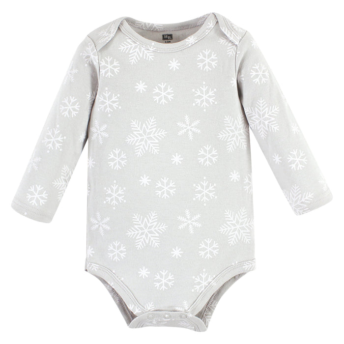 Hudson Baby Infant Girl Cotton Long-Sleeve Bodysuits, Snow Much Fun