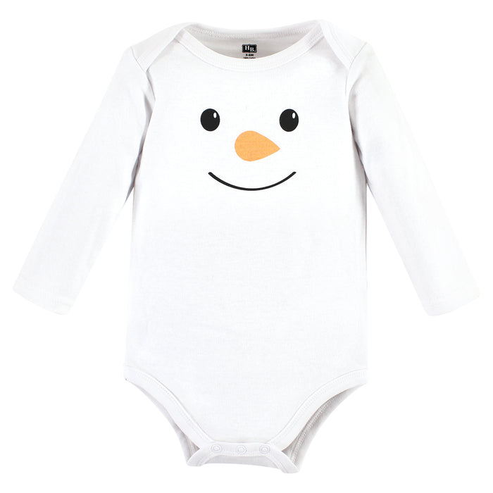 Hudson Baby Infant Girl Cotton Long-Sleeve Bodysuits, Snow Much Fun