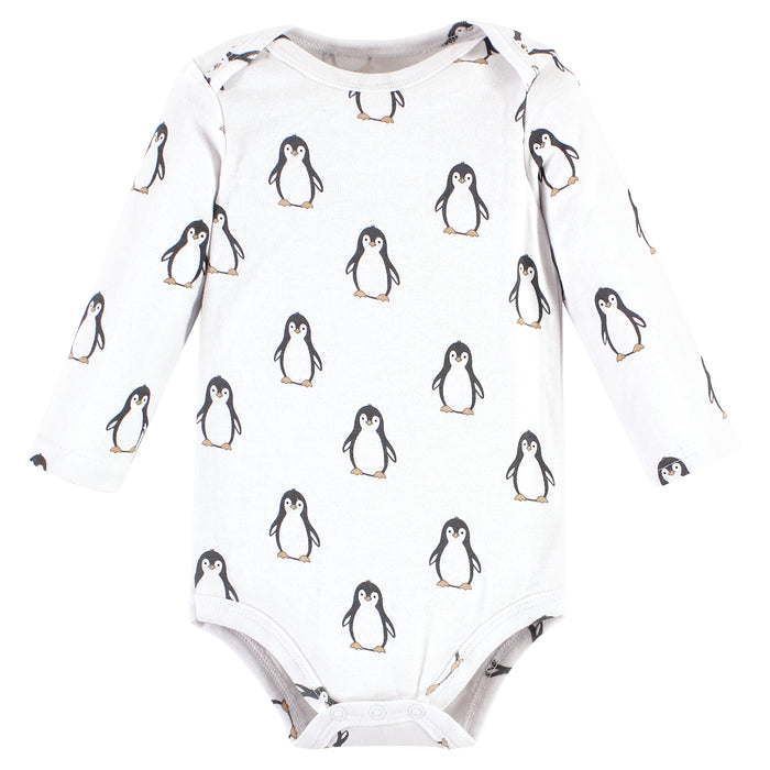 Hudson Baby Cotton Long-Sleeve Bodysuits, Just Chillin Penguin 3-Pack