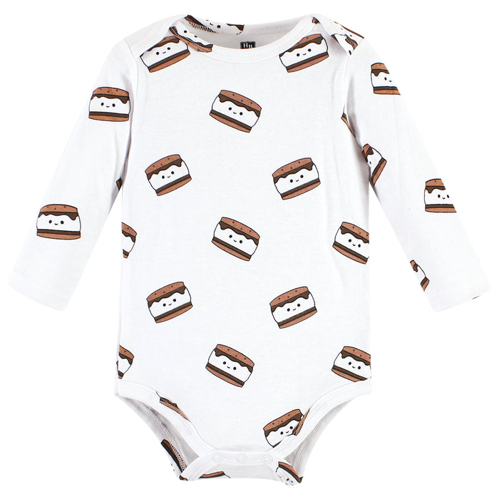 Hudson Baby Cotton Long-Sleeve Bodysuits, Hot Cocoa Vibes 3-Pack