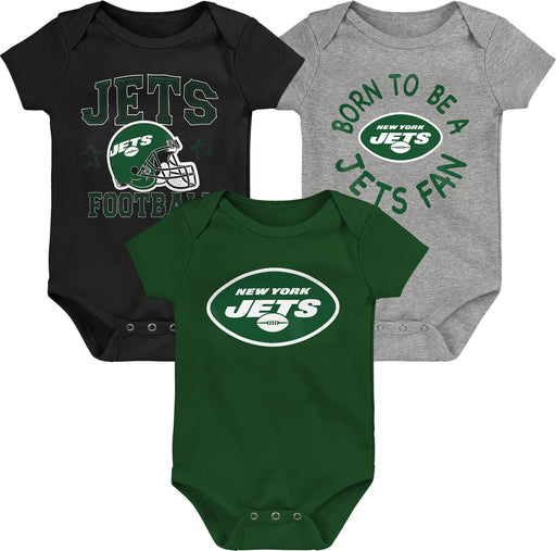 NFL New York Jets Born 2 Be 3-Pack Bodysuit Set