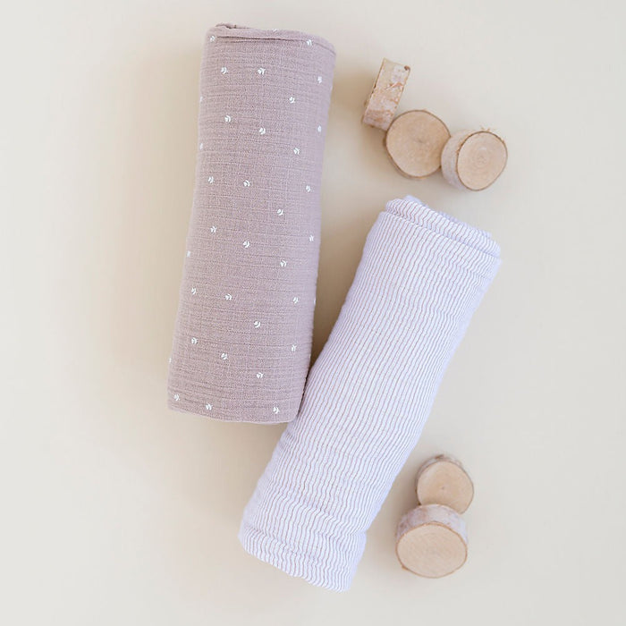 Ely's & Co. 2 Pack Cotton Muslin Swaddle Blanket