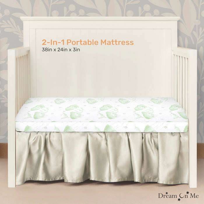 Dream On Me Aster 3" Fiber Portable Mini Crib Mattress in Green